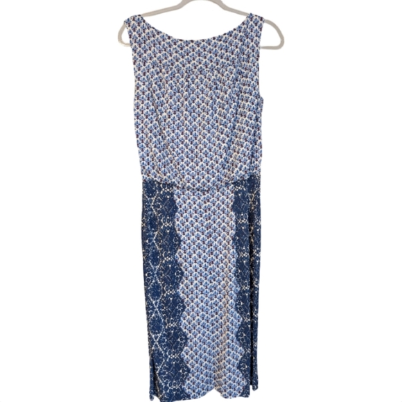 TORY BURCH Porter Dress | Size Small | Blue Geometric Print - Picture 14 of 14